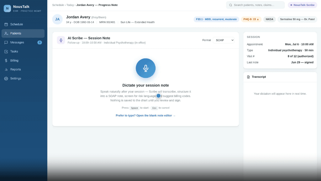 NousTalk AI Scribe Walkthrough