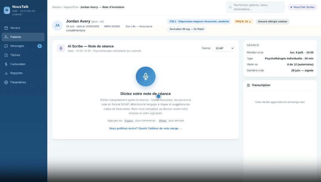 Présentation de l'IA Scribe NousTalk