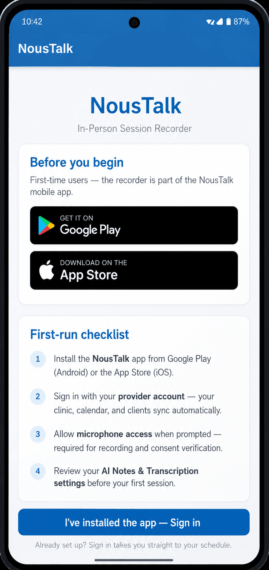 NousTalk Mobile App & Voice Recorder